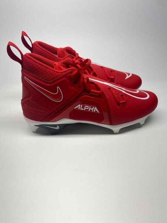 Nike Men’s Alpha Menace Pro 3 Mid Football Cleats CT6649-616 Red/White Sz 10 main image 4